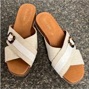 Essex lane 9.5 El-Alina canvas and leather sandals euc